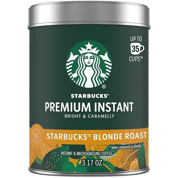 Starbucks Premium Instant Coffee Blonde Roast, 3.17 oz Tin