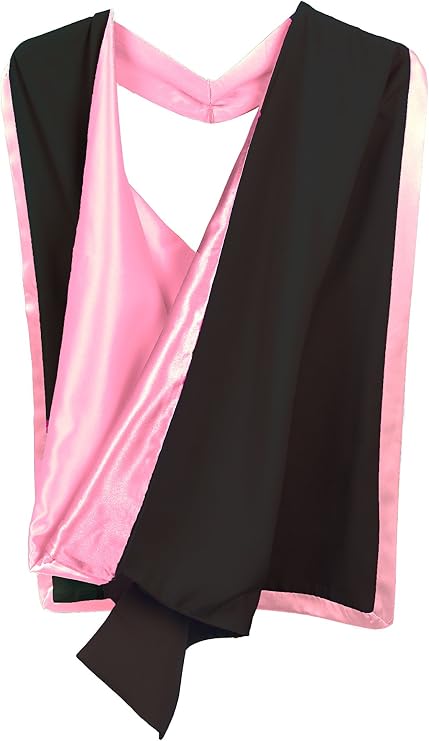 Graduation Attire Academic Hood (Full Shape) (Black with Pink)