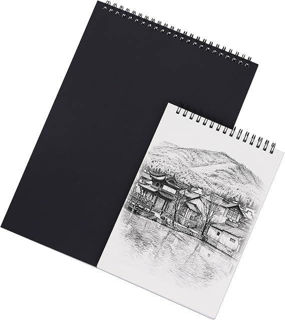 2 Pack Sketch Books, A5 A4 Spiral Bound Sketchbooks, 160gsm Blank Paper, 30 Pages Per Sketch Book