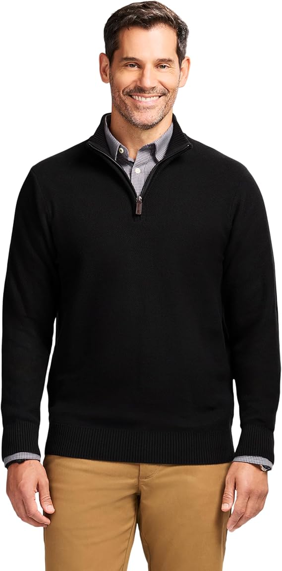 Izod Men's Luxury Classics Quarter Zip Sweater