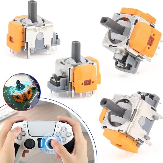 4pcs Joystick Replacement Hall Effect for Sony PlayStation 5 PS5 3D Analog Stick Sensor Wheel Thumb Stick PS5 Joystick Module Controller Accessories Parts Yellow