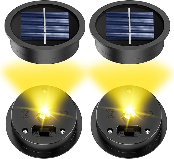 4 Pack Solar Lights Replacement Top, 7cm Solar Panel for Outdoor Lantern [Energy Class G]