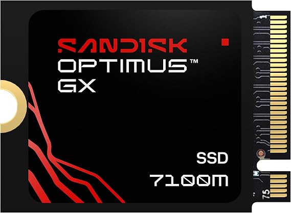 SANDISK 2TB Optimus GX 7100M NVMe SSD - PCIe Gen 4, M.2 2230, Up to 7,250MB/s Read Speed, Up to 6,900MB/s Write Speed - SDSP71200TAT