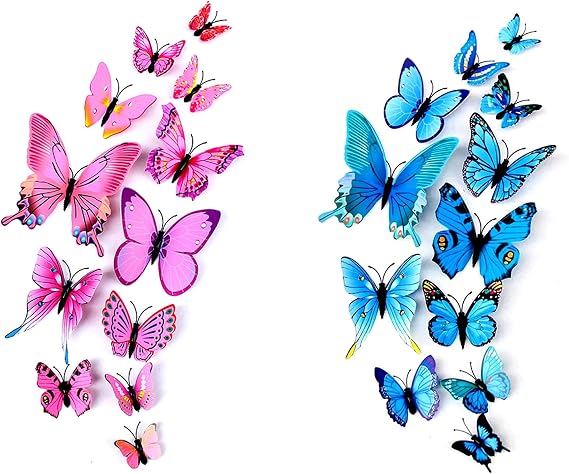 Butterfly Wall Decor Butterfly Decorations Wall Decor for Fake Butterflies(24 Pcs)