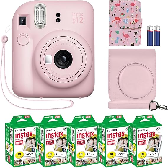 Fujifilm Instax Mini 12 Instant Camera + Minimate Custom Case + Fuji Instax Film 20 Sheets Twin Pack