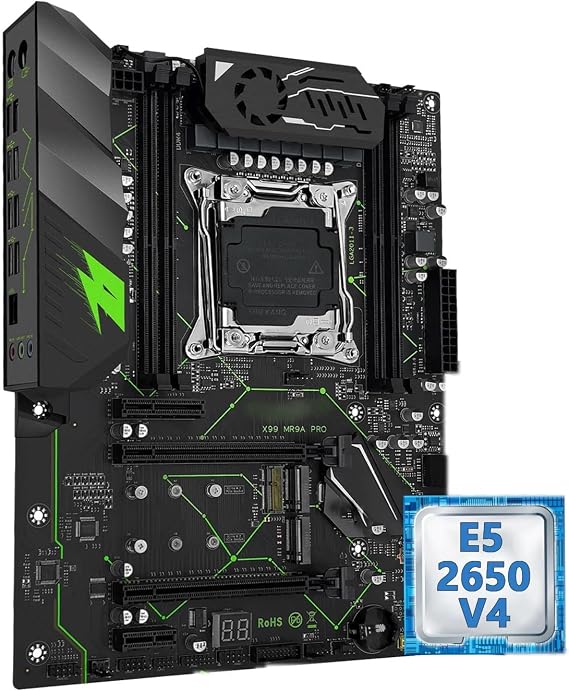 Motherboard Fit for Machinist MR9A PRO X99 Motherboard Combo Tpm2.0Xeon E5 2650 V4 CPU and DDR4 32GB RAM Optional Set Kit Four Channel ATX USB3.0(Motherboard+CPU+RAM)