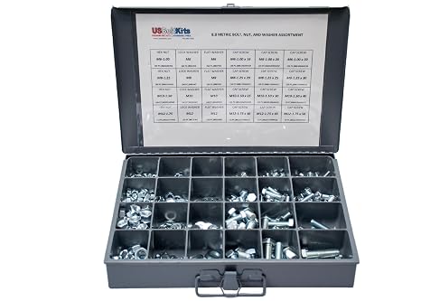 690 Piece Metric 8.8 Coarse Thread Fastener Assortment Kit with Bolts, Nuts, and washers