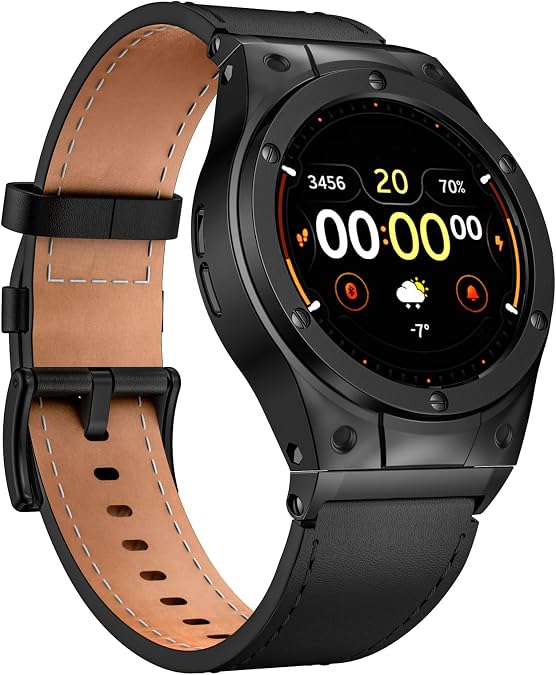 MioHHR Leather Bands with Stainless Steel Case for Google Pixel Watch 45mm | 41mm Metal Cover and Genuine Leather Strap Compatible with Pixel Watch 3/2/1 for Men Women,Comfort,Durability