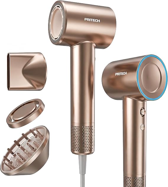 PRITECH High Speed Hair Dryer with Diffuser, Fast Drying Ionic Blow Dryer