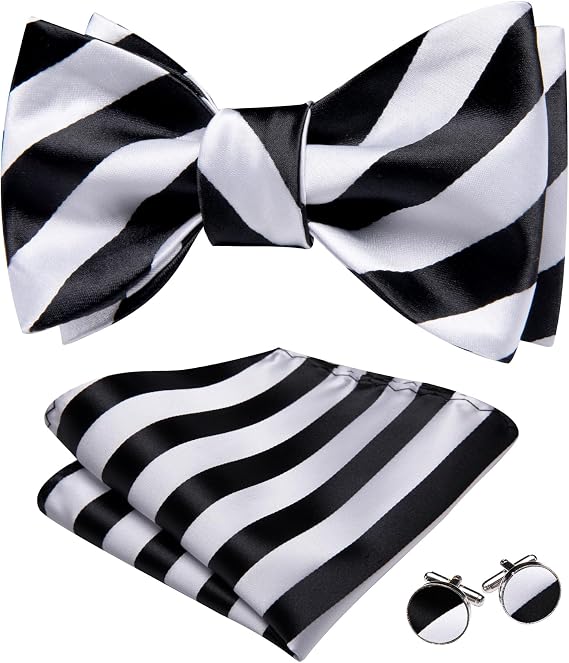 YOHOWA Bow Ties for Men Paisley Self Tie Bowtie Pocket Square Cufflinks Set Classic Woven Formal Wedding Tuxedo Party