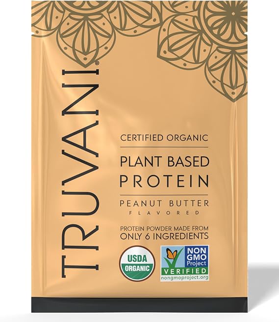 Truvani Organic Plant Based Protein Powder | Peanut Butter | 1 Serving