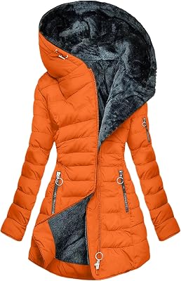 Winter Coats for Women 2025 Fleece Lined Hooded Jacket Winter Coat Thicken Fleece Lined down Jacket Hooded Coat Jacket