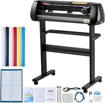 VEVOR Off-line Vinyl Cutter Machine 870mm Vinyl Printer U-Disk, 34 inch Plotter Printer with Accessories &amp; Floor Stand Vinyl Cutting Machine Adjustable Force and Speed for Sign Making Plotter Cutter