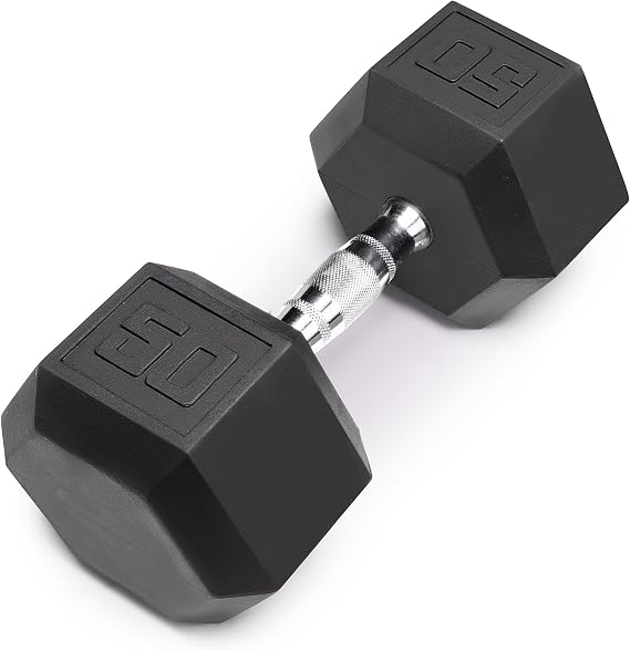 Marcy Rubber Hex Dumbbell - Available for 25lb - 50lb