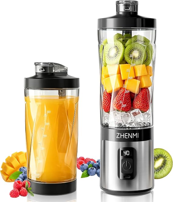 Portable Blender, Cordless Ice Crushing, 20oz Travel Cup