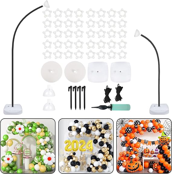 AerWo Balloon Arch Kit 9.35FT & 6FT, Bendable Balloon Arch Stand with Base