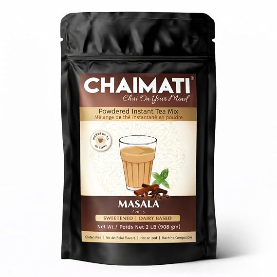 ChaiMati- Masala Chai Latte - Powdered Instant Chai Tea Premix, 2 lbs Jar - Amazing Flavor, Hot or Iced, Very Low Caffeine, Ready in seconds, Great for Gifting & Parties - gets "Chai on your Mind"