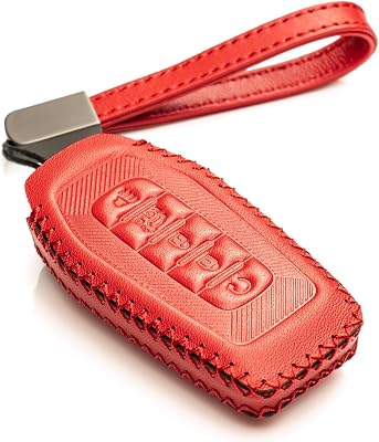 Vitodeco Leather Key Fob Cover Case Protector Compatible with Infiniti QX60, QX80, (2025-2026 Models) - 5 Buttons, All Black