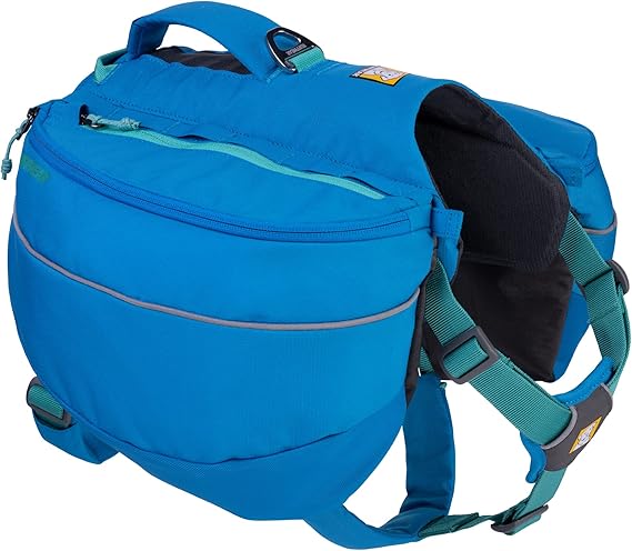 Ruffwear, Approach Pack Dog Backpack, WeightForward Saddlebags with Flopper Stoppers, 5Point Adjustable Fit, Padded Handle, Dual Leash Points, Reflective Trim, Blue Dusk, Large/X-Large
