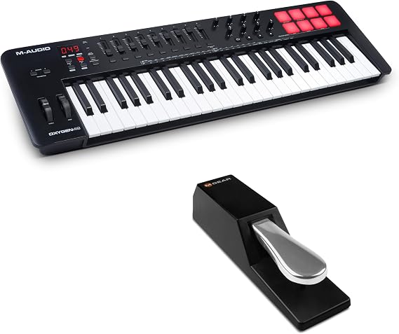 M-AUDIO Oxygen 49 MKV MIDI Controller Bundle with M-AUDIO SP-2 Sustain Pedal for Studio Recording, Music Production, Podcasting, Streaming