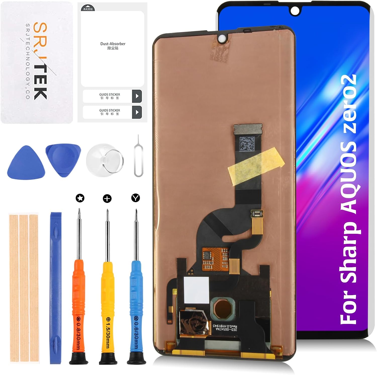 SRJTEK For Sharp AQUOS zero2 SH-M13 SHV47 SH-01M LCD Panel Sharp Aquos Zero2 Screen Replacement Repair Touch Panel Set 6.4" LCD Display Touch Screen Digitizer + Repair Tool Kit