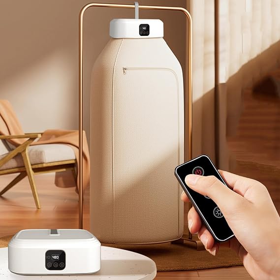 Portable Clothes Dryer, Mini Laundry Dryers with Remote Control, Compact Foldable Electric Drying Machine with Dry Bag for Travel, RV, Apartment