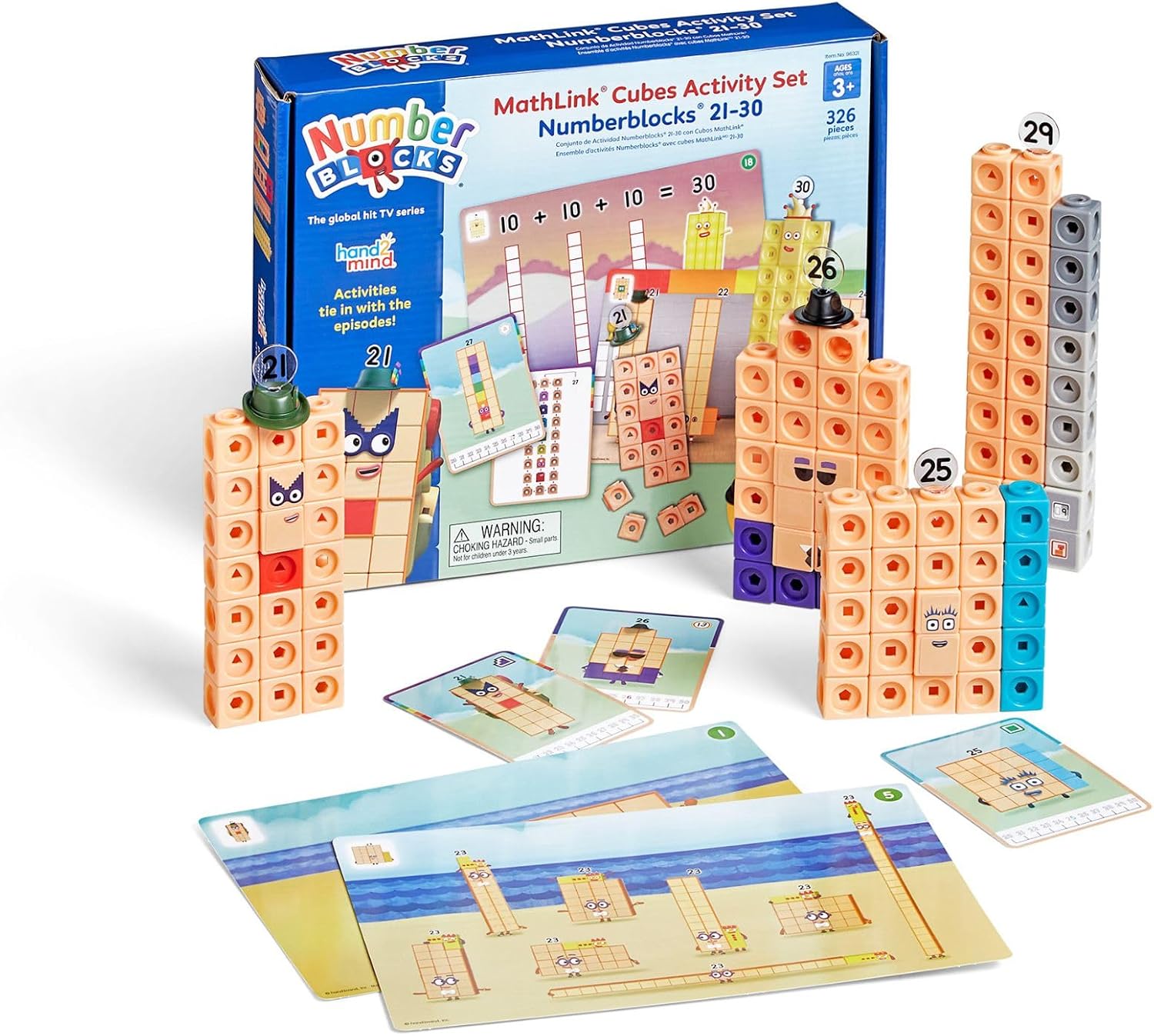 Numberblocks MathLink Cubes 96321-J Number Blocks 21-30 Cubes, 255 Pieces, Activity Set, Math Toy, Japanese Guide Included