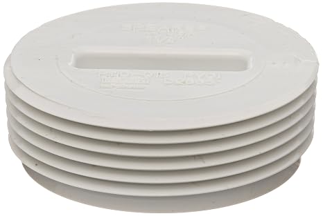 Spears P110 Series PVC DWV Pipe Fitting, Flush Plug, 1-1/2" NPT Male