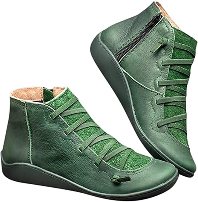 Womens Boots Ankle Boot Fashion Causal Side Zipper Western Dressy Comfortable Retro Classic Short Booties Pull-On