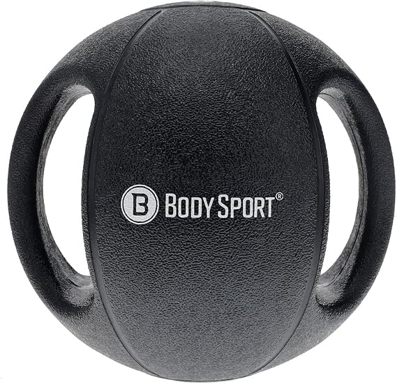 Body Sport Double Grip Medicine Ball, 16 lb. - Strength Training Weighted Exercise Tool - Softer Kettlebell Alternative for Home Fitness & Gyms