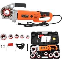 Electric Pipe Threader, 2300W Pipe Threading Machine Pipe Thread Cutting Tool Pipe Threading Kit with 6 Dies (2'', 1-1/2'', 1-1/4'', 1'', 3/4'', 1/2'') for Plumbing Installation Construction Sites