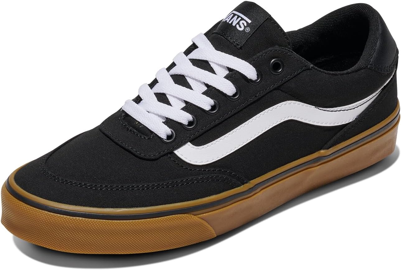 Vans Men's Brooklyn LS Sneakers Black and Gum 7