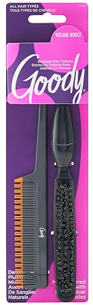 Goody Volume Boost Teasing Brush & Comb Set | Boar Bristle Damage-Free Root Lift & Backcombing Tool for Volumizing & Texture | Works on All Hair Types