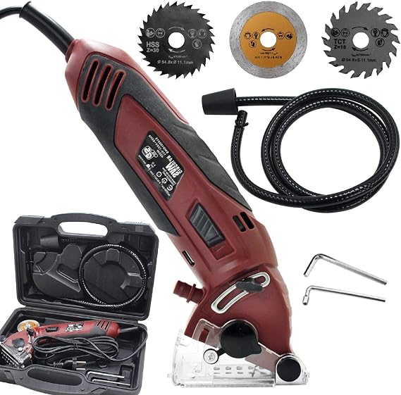Multifunction Corded Mini Circular Saw Machine Set, 400W High Powered cordless circular saw Machine, Professional Compact Rotorazer Saw for Cut Drywall,Tile, Metal