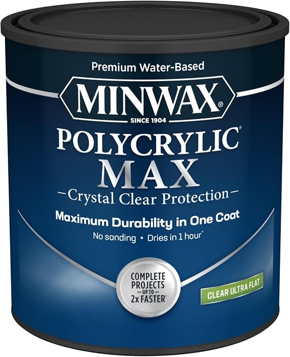 Minwax Polycrylic Max , Ultra Flat, Clear, 1 Quart