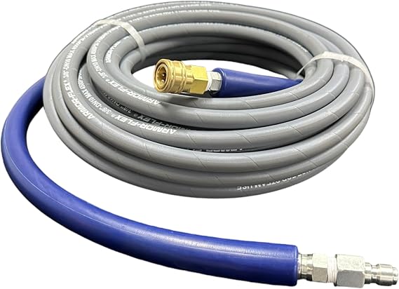 Pressure-Pro CHA0501GB 3/8 in. x 50 ft. 4200 PSI, Gray Pressure Washer Replacement Hose, Non-Marking with Quick Disconnects