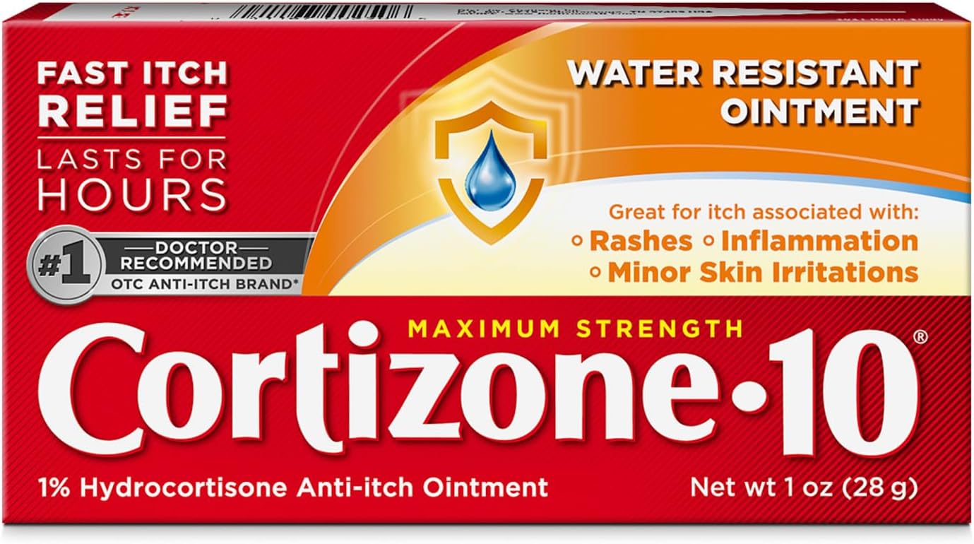 Cortizone 10 Maximum Strength Water Resistant Anti-Itch Ointment, 1% Hydrocortisone, 2 oz
