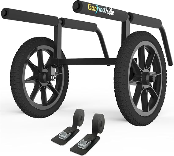 GanFindX Heavy-Duty Kayak Cart, Adjustable Canoe Dolly with 16-Inch Wheels