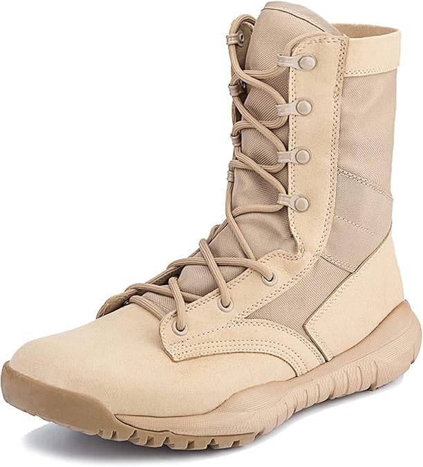 8" Men's Military Tactical Boot Lightweight Breathable Work Boots Outdoor Hiking Combat Jungle Desert Boots