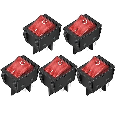 DaierTek 125V KCD2 KCD4 Rocker Switch 3pcs  12V 30A Rocker Switch 5pcs DPST Heavy Duty Rocker Switch Pack
