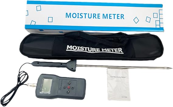 Digital Soil Moisture Tester Meter Soil Moisture Analyzer With Measuring Range 0-50% Resolusion 0.1 Accuracy 2% Backlight Display For Measuring Soil And Cement Moisture Content