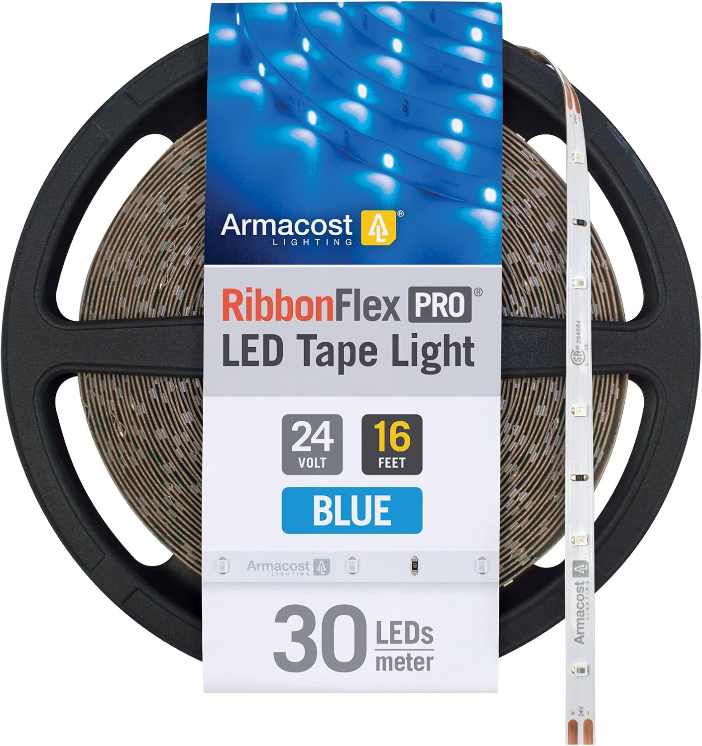 RibbonFlex Pro 24V Blue LED Strip Light Tape 30 LEDm 16 ft 5m