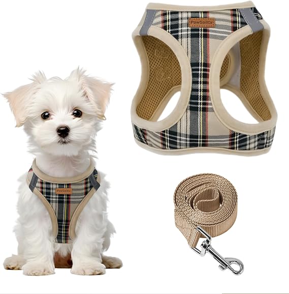 Step-in Dog Harness Small Dogs Anti-Pull Puppy Harness Beige