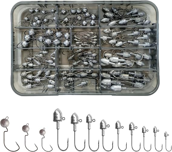 MASTERPRO Ultimate Jig Head Kit Full Size Range 1# to 5/0 1/16oz to 1/2oz Fishing Jigheads Set