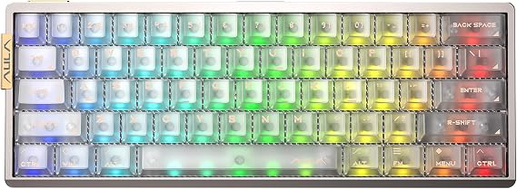Aula AG60 Pro Alüminyum Manyetik Klavye Hall Effect Aether Switch 8000Hz RGB TKL Hot Swap Oyuncu Klavyesi Şeffaf