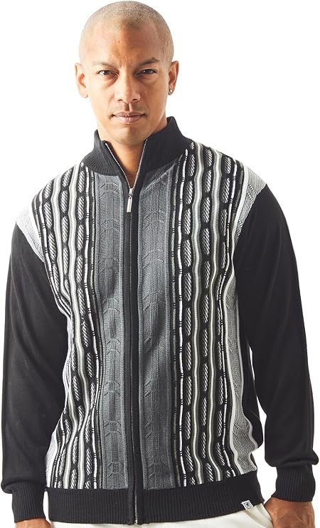 STACY ADAMS Men's Sweater, Modern Cable Knit Jacquard