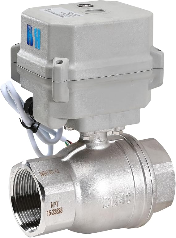 2 Way 1-1/2 inch DN40 NPT 12VDC 24VDC 24VAC Stainless Steel 304 3 Wires Control On/Off Electrical Motorized Ball Valve