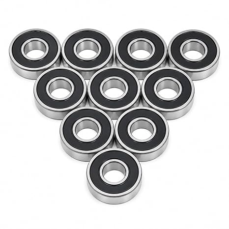Jingzan 10 Pack 6000-2RS Deep Groove Ball Bearings, 10mm ID x 26mm OD x 8mm Width, Double Rubber Sealed, Pre-Lubricated Bearing Steel Bearings, P0 C0
