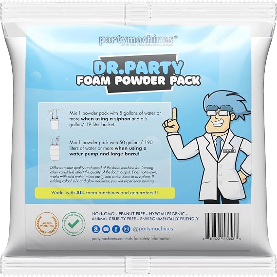 Foam Powder Pack; Up to 110 Gallons; Works Well in All Foam Party Machines