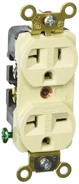 Hubbell Wiring Device-Kellems Receptacle, Duplex, 5-20R, 6-20R, 125/250V HBL5492I - 1 Each